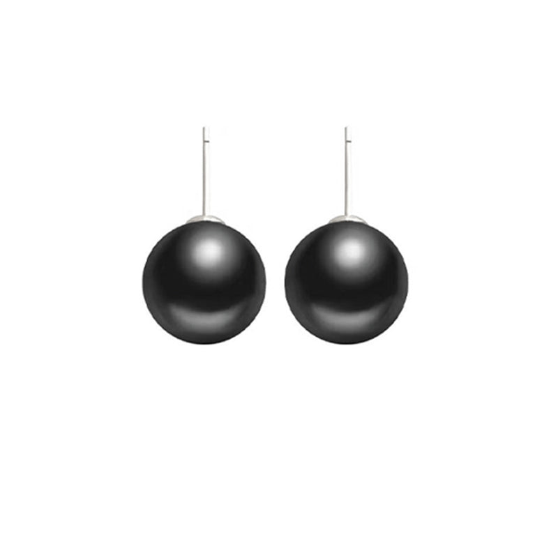 Imitation black pearl earrings