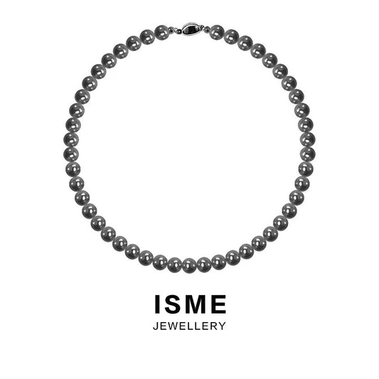 Imitation Tahitian black pearl necklace