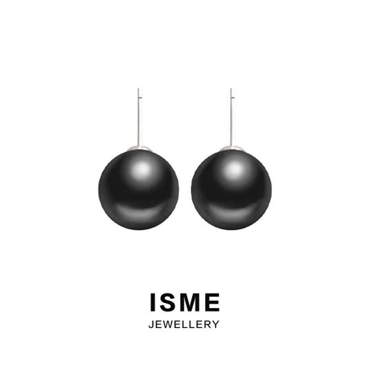 Imitation black pearl earrings